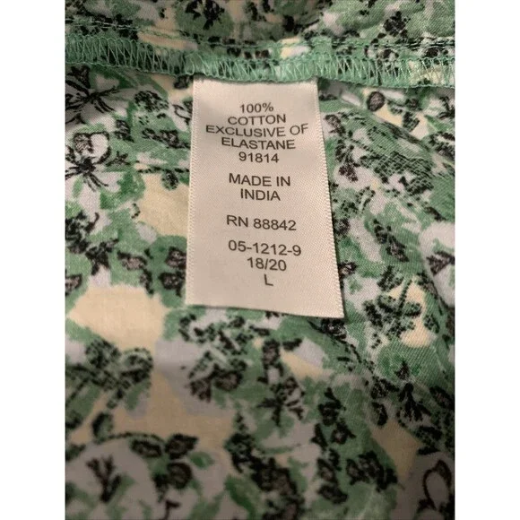 Ellos Womens Maxi Dress Plus Size L 18/20 Green Floral Boho Adjustable Straps - Picture 5 of 6